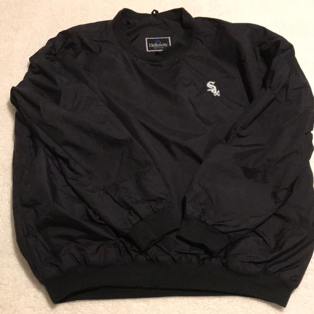 Holloway Chicago White Sox black nylon pullover shirt/sweatshirt Size XL